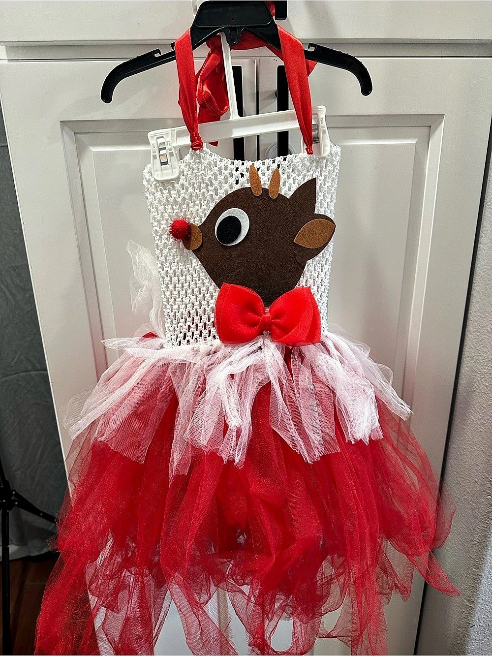 Reindeer Holiday Costume Dress Girls Size 4 Like New